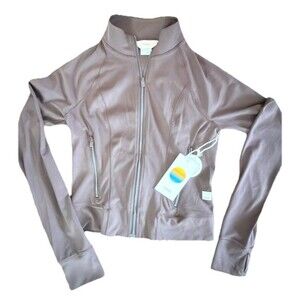 Vuori AllTheForm Fitness Zip Up Jacket French Roast VW5116 Woman's Size Small